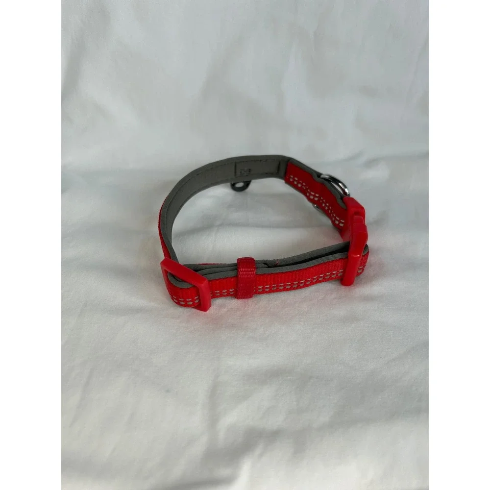 Blueberry Pet‎ Red Adjustable Dog Collar Sz S 3/4 wide Reflective 3M Thread